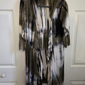 Tie-Dye Open Front Cardigan